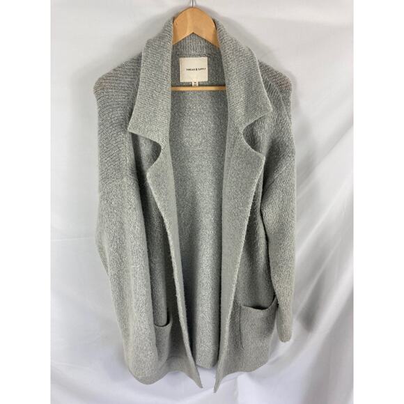 Thread & Supply Vita Jacket Cardigan Sweater - Grey Size Medium - Picture 2 of 14